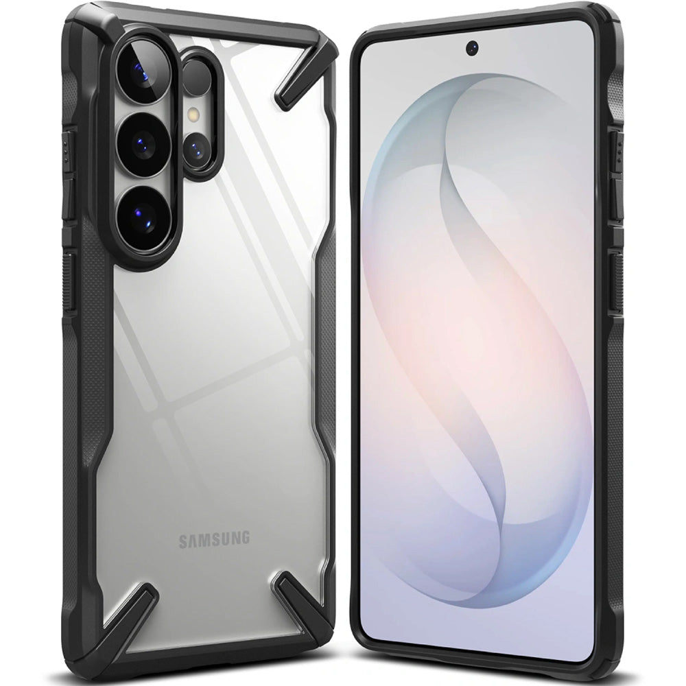 Handyhülle für Galaxy S26 Ultra, Ringke Fusion X, Transparent mit Schwarzen Rahmen