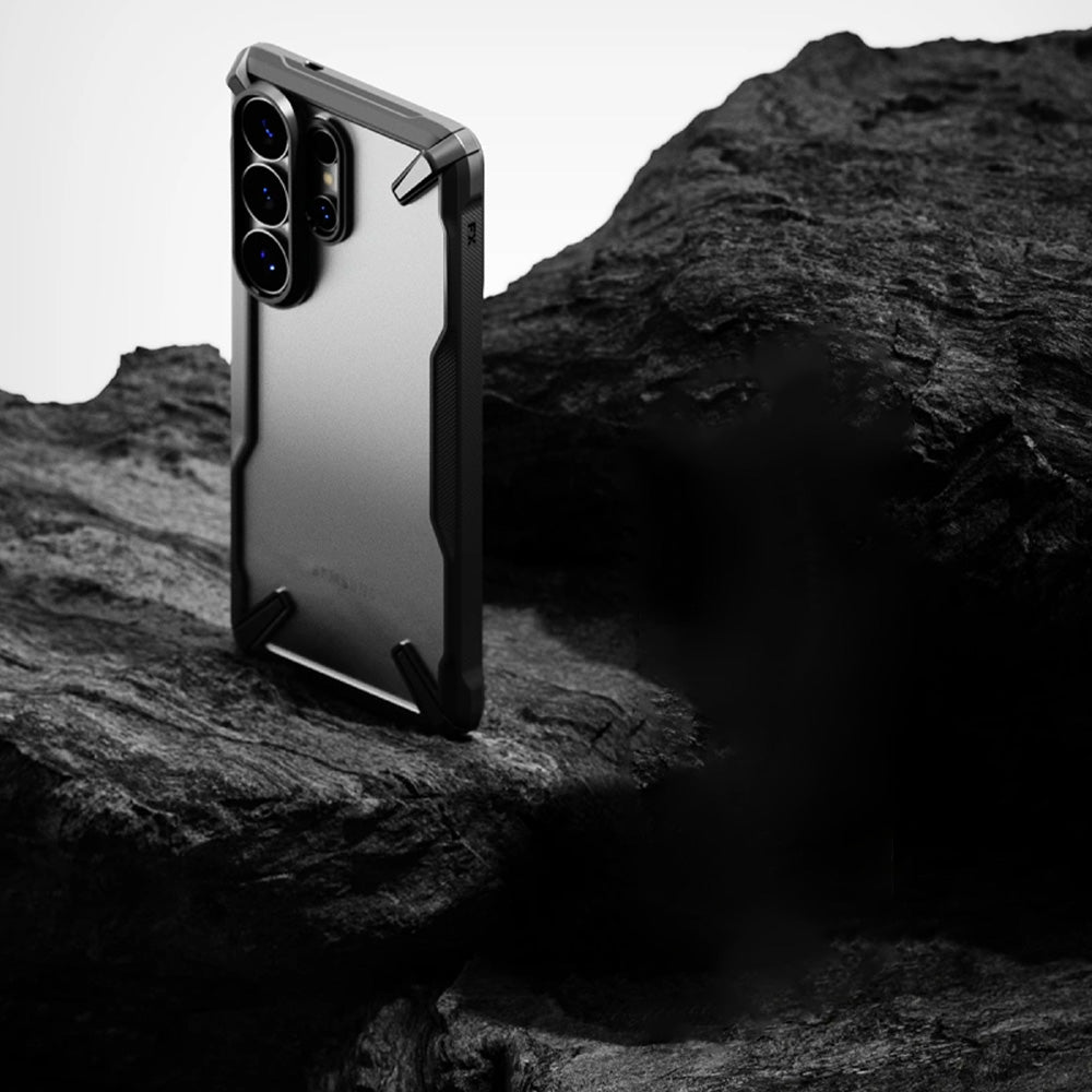 Handyhülle für Galaxy S26 Ultra, Ringke Fusion X, Transparent mit Schwarzen Rahmen