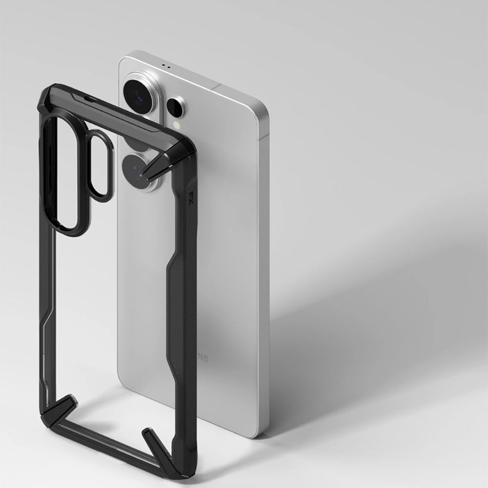 Handyhülle für Galaxy S26 Ultra, Ringke Fusion X, Transparent mit Schwarzen Rahmen