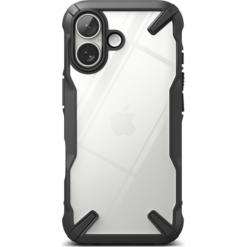 Handyhülle für iPhone 17, Ringke Fusion X, Transparent mit schwarzen Rahmen