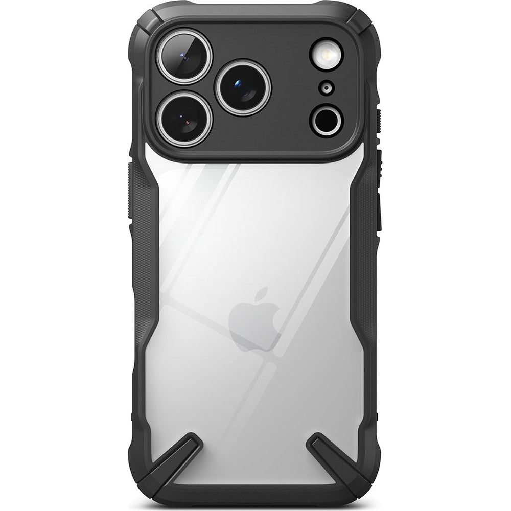 Handyhülle für iPhone 17 Pro Max, Ringke Fusion X, Transparent mit schwarzen Rahmen
