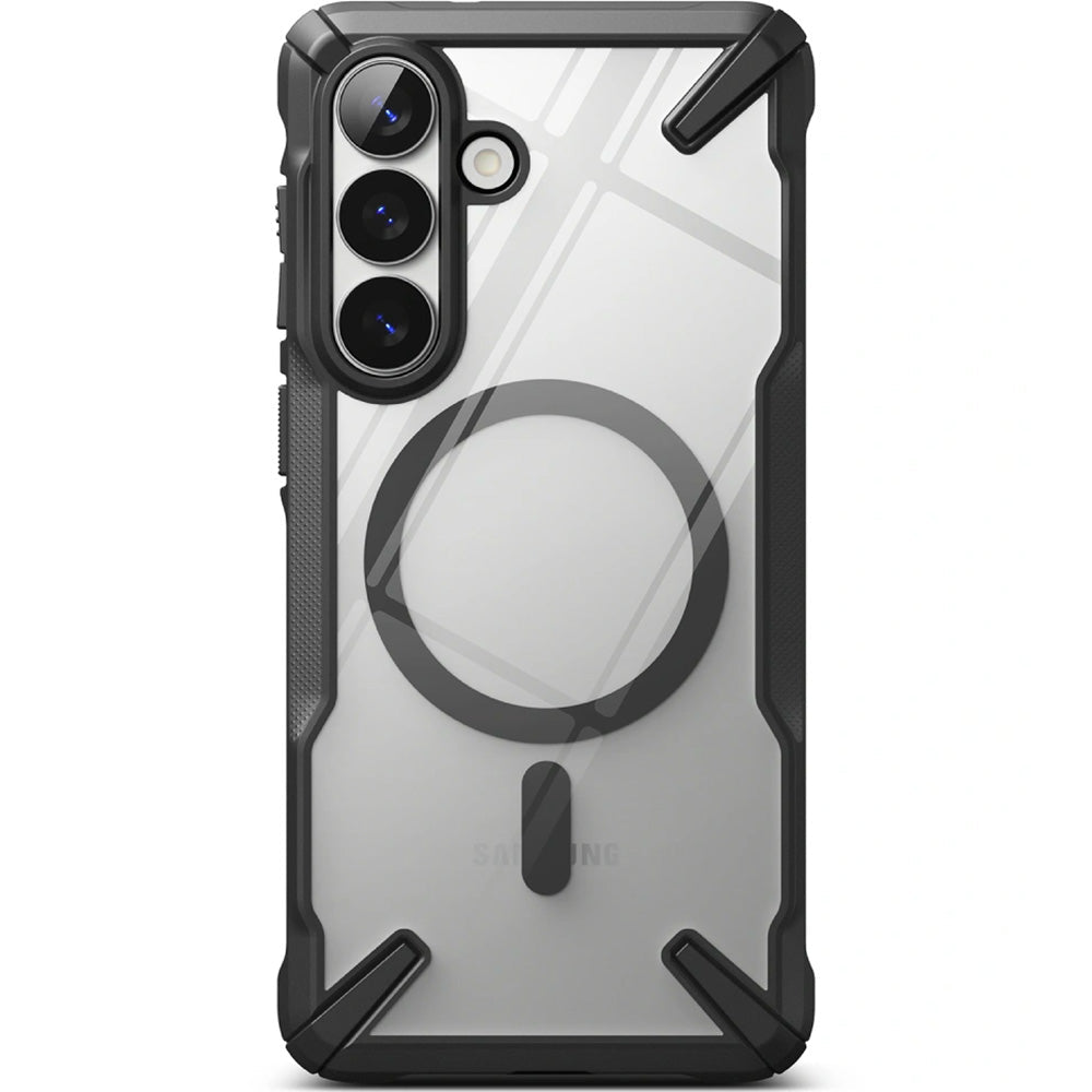 Handyhülle für Galaxy S26 Plus, Ringke Fusion X Magnetic mit MagSafe, Transparent mit Schwarzen Rahmen