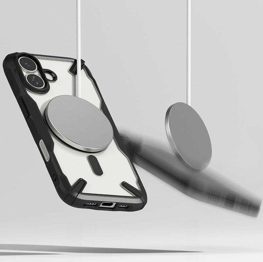 Handyhülle für iPhone 17, Ringke Fusion X Magnetic mit MagSafe, Schwarz und Transparent