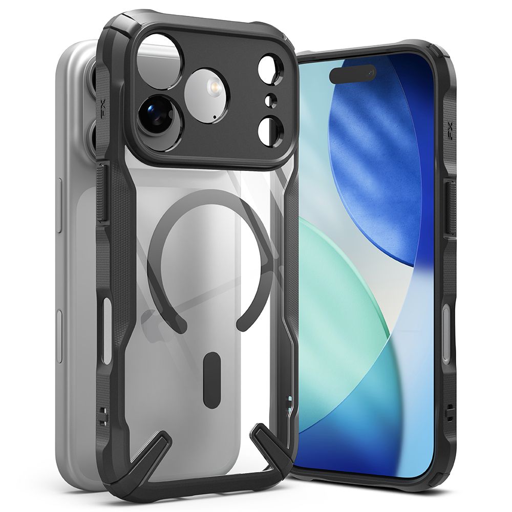 Handyhülle für iPhone 17 Pro Max, Ringke Fusion X Magnetic, Schwarz und Transparent