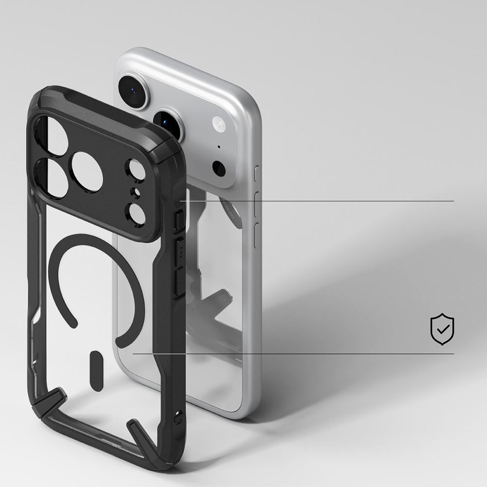Handyhülle für iPhone 17 Pro Max, Ringke Fusion X Magnetic, Schwarz und Transparent