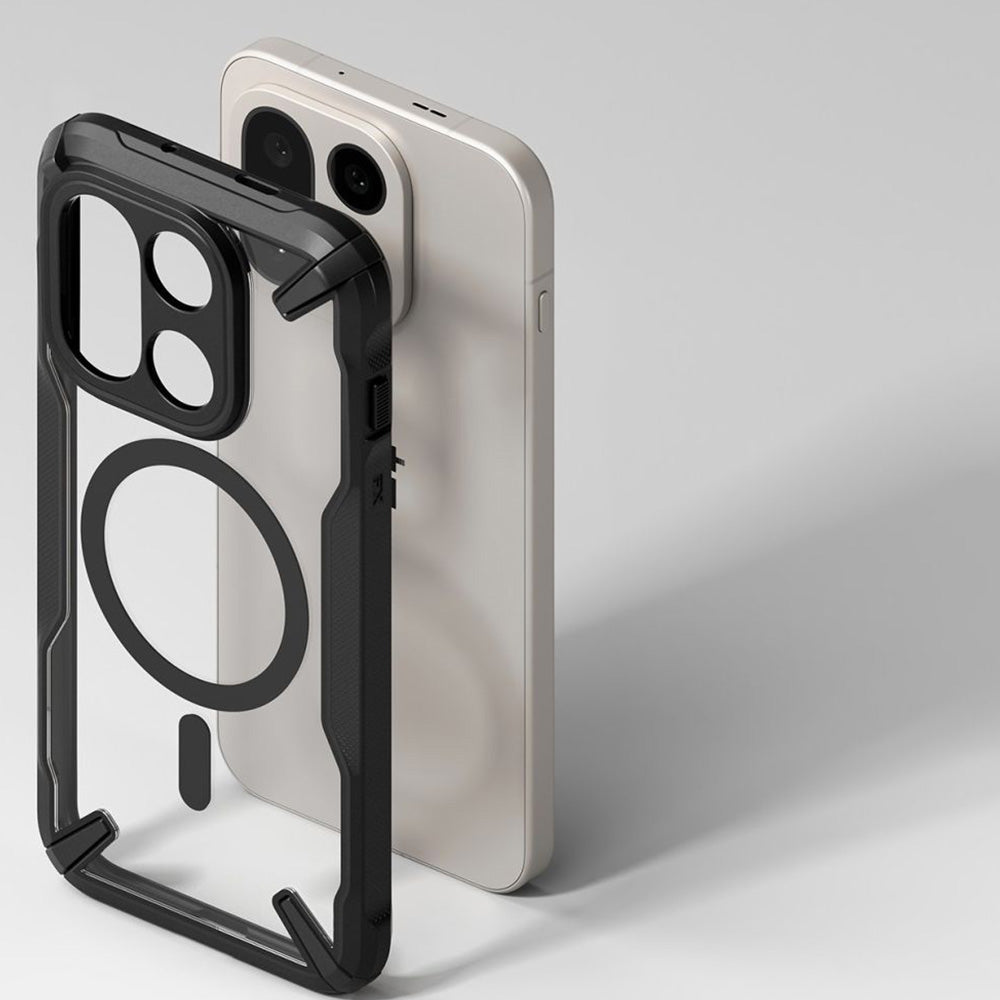 Handyhülle für OnePlus 15, Ringke Fusion X Magnetic, Schwarz-Transparent