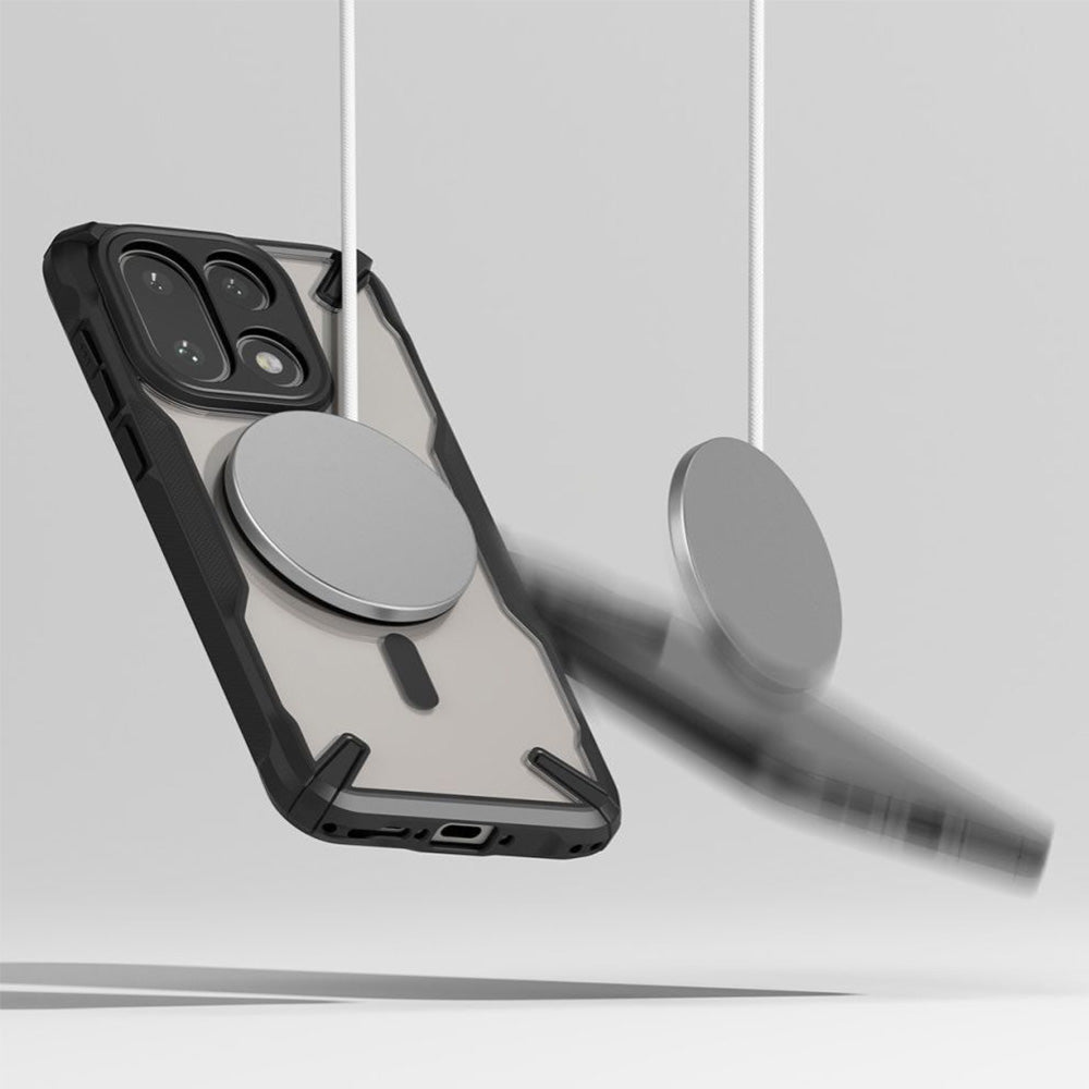 Handyhülle für OnePlus 15, Ringke Fusion X Magnetic, Schwarz-Transparent