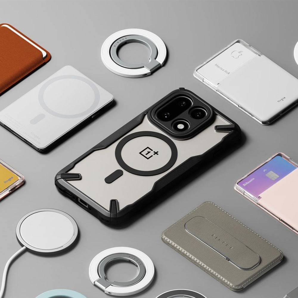 Handyhülle für OnePlus 15, Ringke Fusion X Magnetic, Schwarz-Transparent