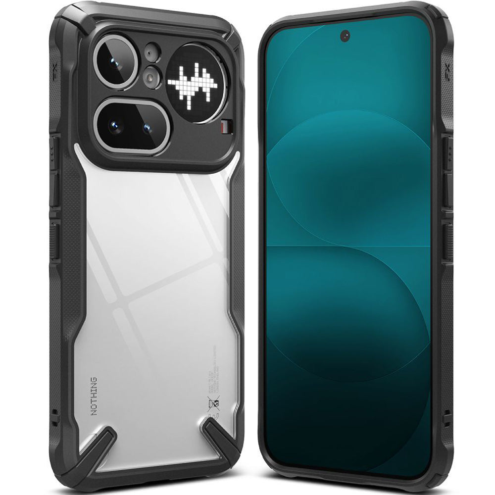 Handyhülle für Nothing Phone 4a Pro, Ringke Fusion X, Transparent mit Schwarzen Rahmen