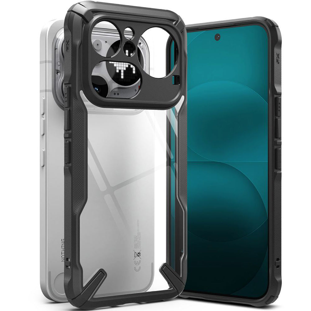 Handyhülle für Nothing Phone 4a Pro, Ringke Fusion X, Transparent mit Schwarzen Rahmen