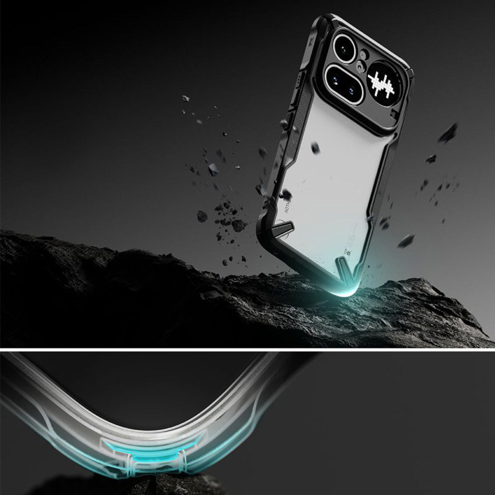 Handyhülle für Nothing Phone 4a Pro, Ringke Fusion X, Transparent mit Schwarzen Rahmen
