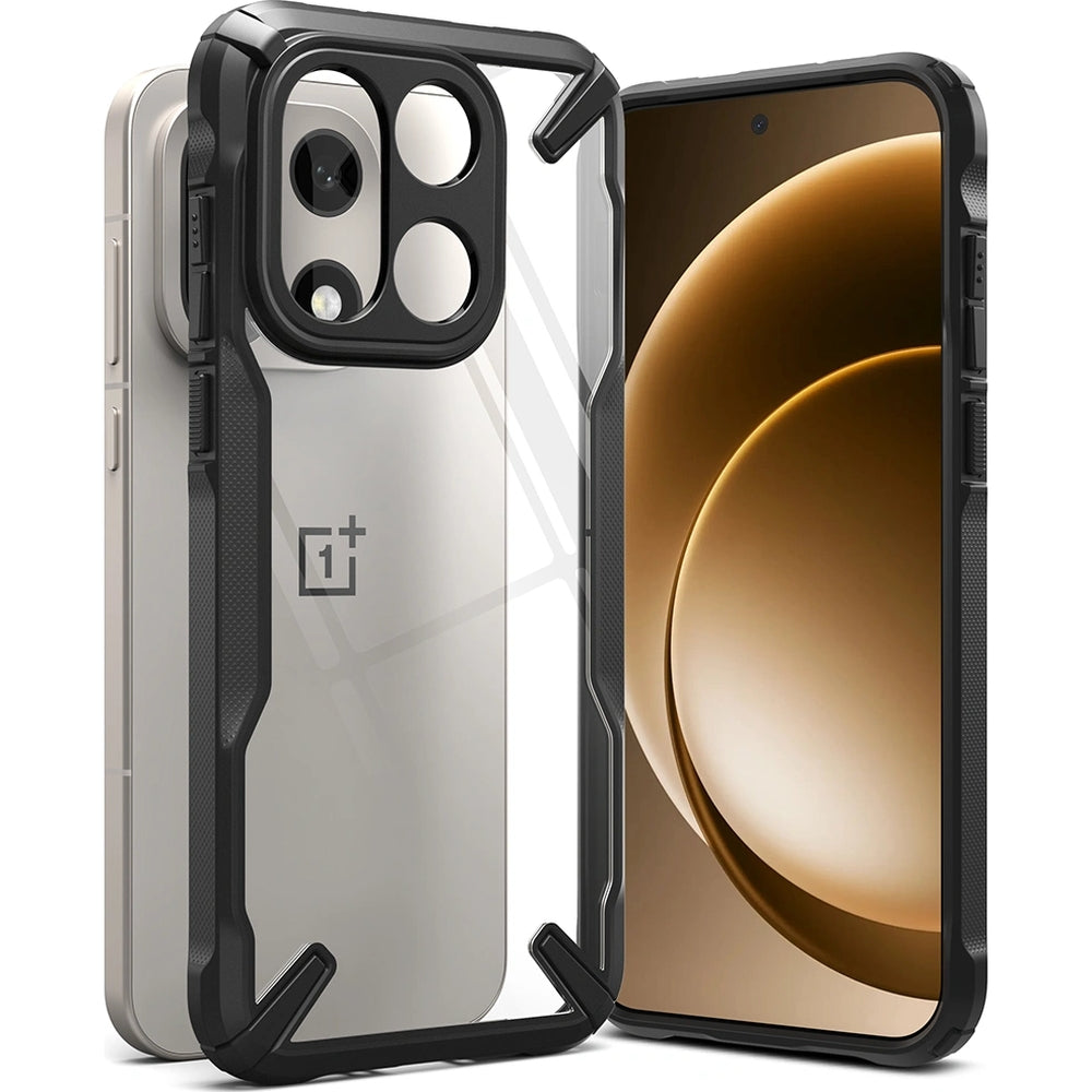 Handyhülle für OnePlus 15, Ringke Fusion X, Schwarz mit Transparent