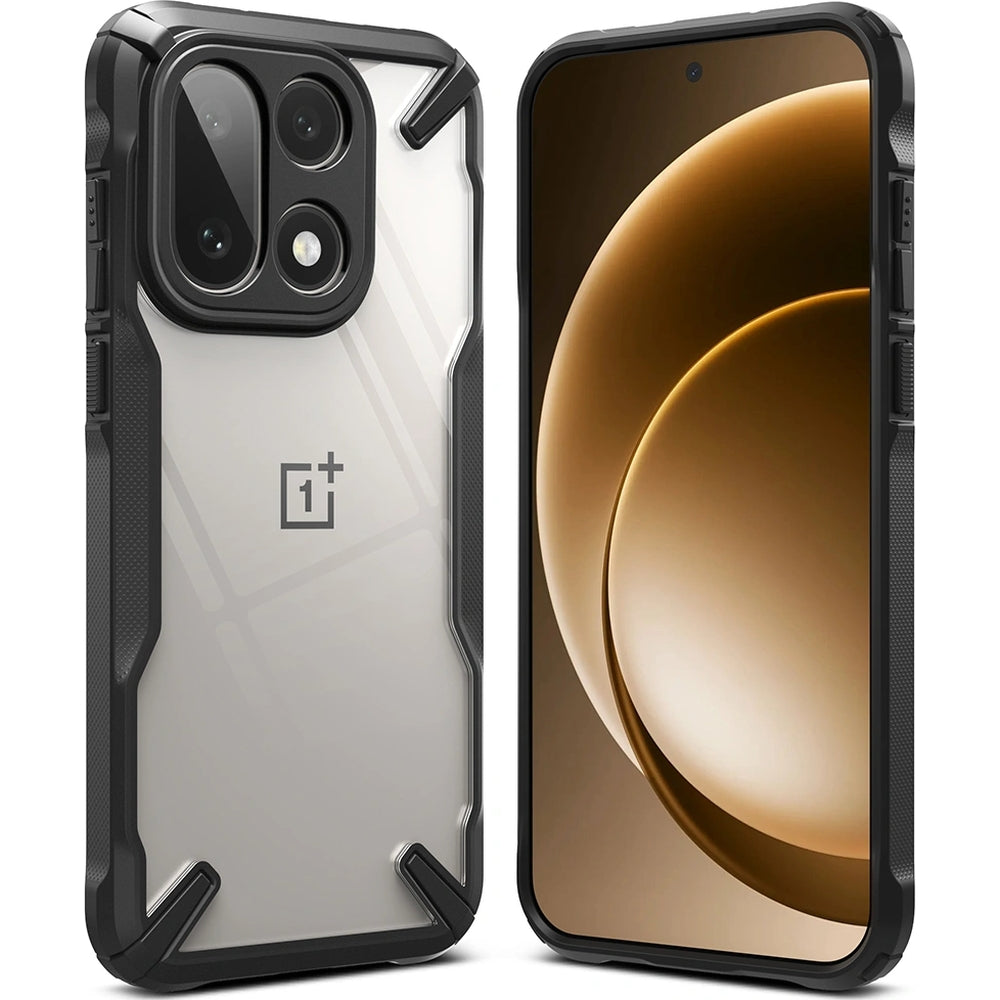 Handyhülle für OnePlus 15, Ringke Fusion X, Schwarz mit Transparent