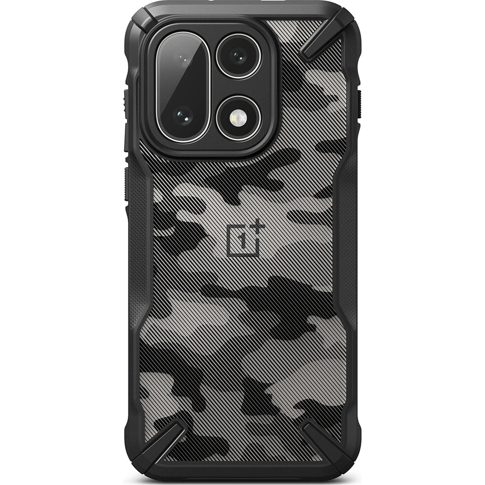 Handyhülle für OnePlus 15, Ringke Fusion X, Schwarz mit Transparent Moro