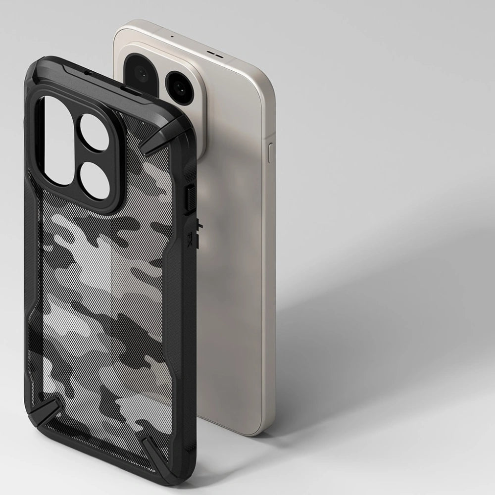Handyhülle für OnePlus 15, Ringke Fusion X, Schwarz mit Transparent Moro