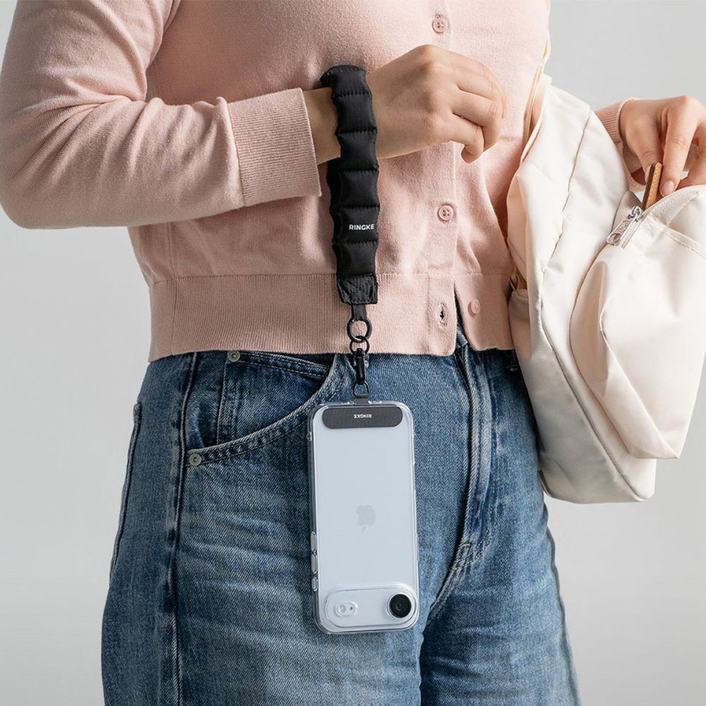 Universal-Handyband für das Handgelenk, Ringke Holder and Puffer Hand Strap, Schwarz