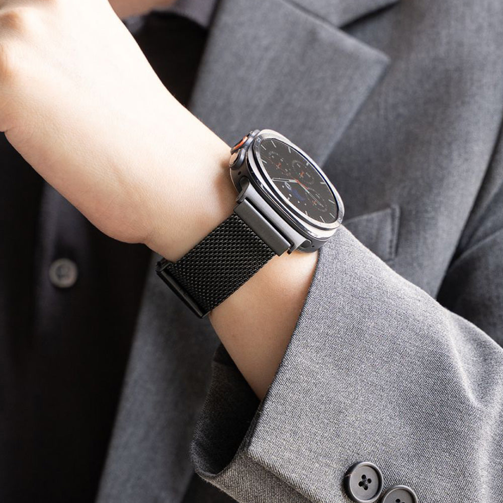 Edelstahl Armband für Galaxy Watch Ultra 2 47mm (2026) / 1 47mm (2025), Ringke Metal One Mesh, Schwarz (5/8)