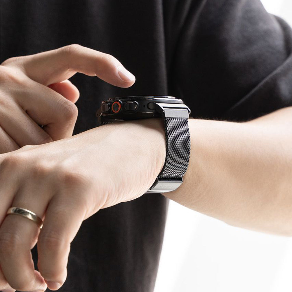 Edelstahl Armband für Galaxy Watch Ultra 2 47mm (2026) / 1 47mm (2025), Ringke Metal One Mesh, Schwarz (6/8)
