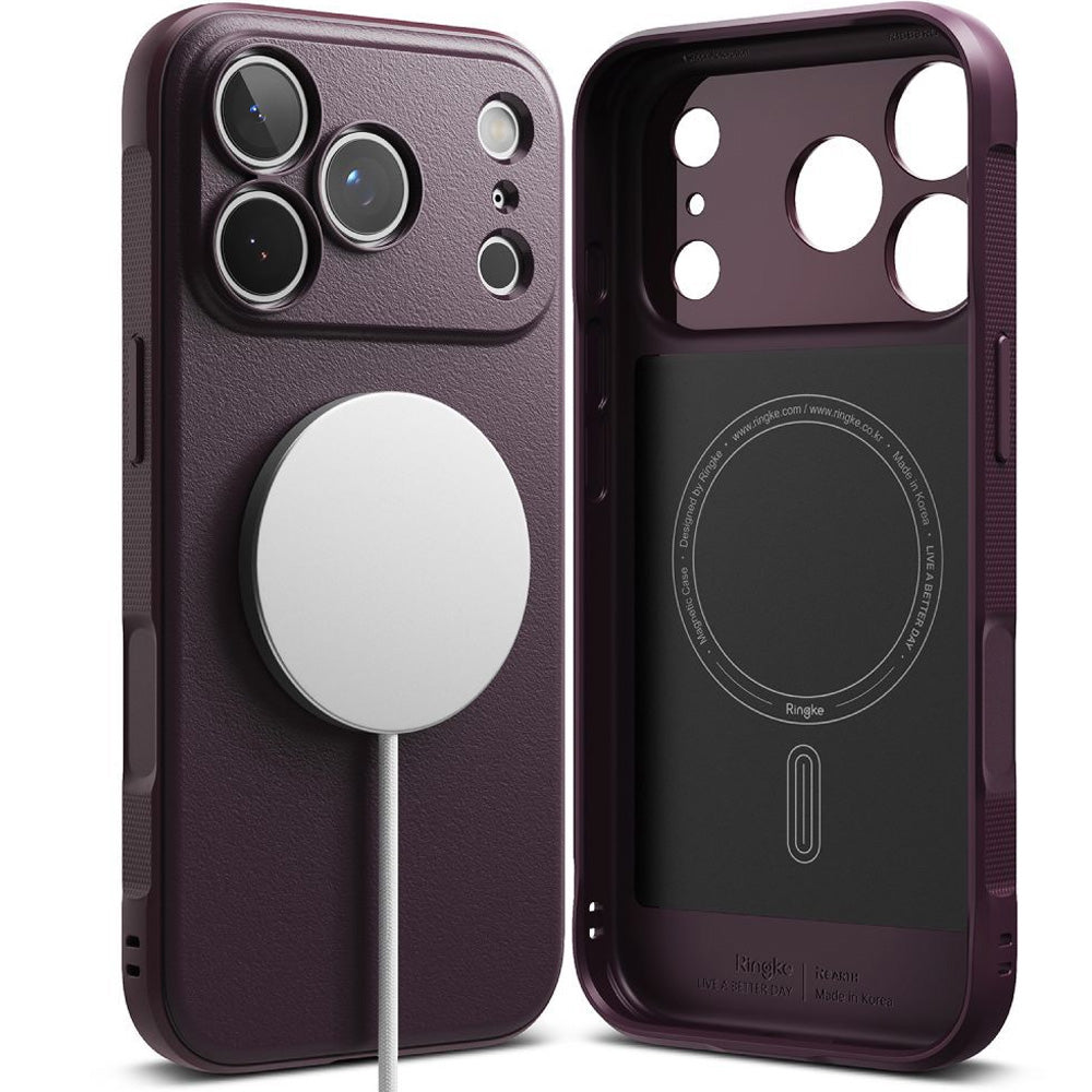 Handyhülle für iPhone 18 Pro / 17 Pro, Ringke Onyx Magnetic mit MagSafe, Burgunderrot (3/7)