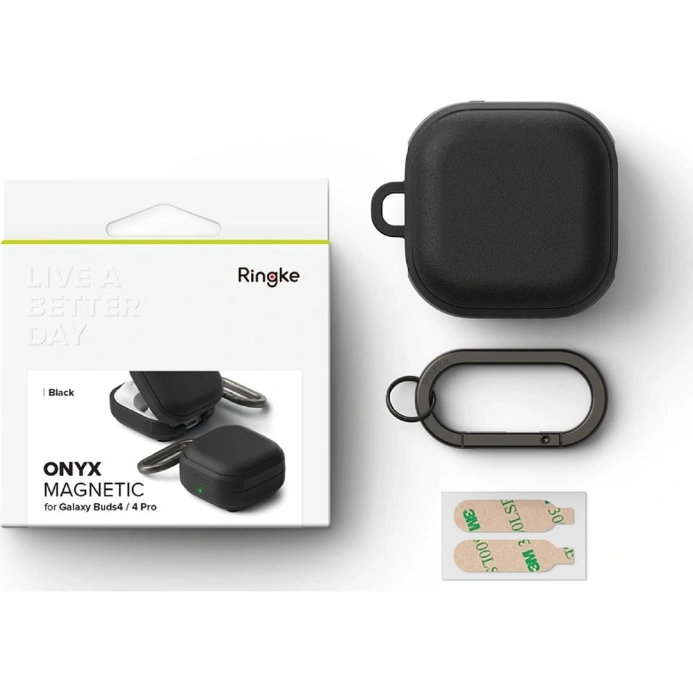 Schutzhülle für Galaxy Buds 4 / 4 Pro, Ringke Onyx Magnetic mit MagSafe, Schwarz