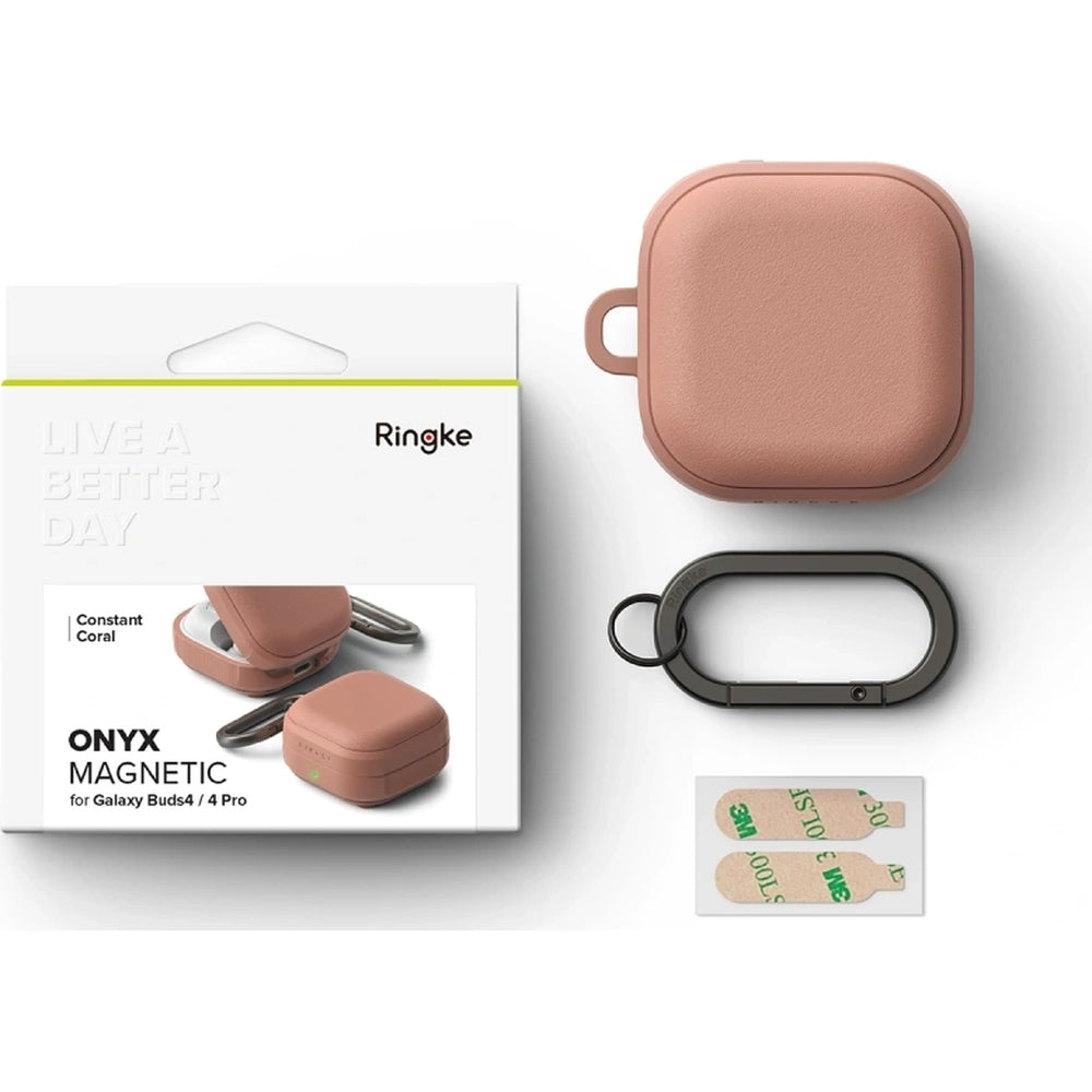 Schutzhülle für Galaxy Buds 4 / 4 Pro, Ringke Onyx Magnetic mit MagSafe, Korallenrot