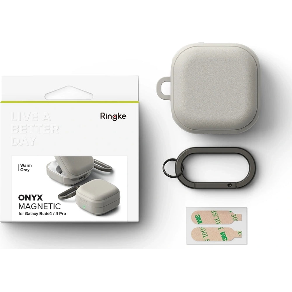 Schutzhülle für Galaxy Buds 4 / 4 Pro, Ringke Onyx Magnetic mit MagSafe, Grau