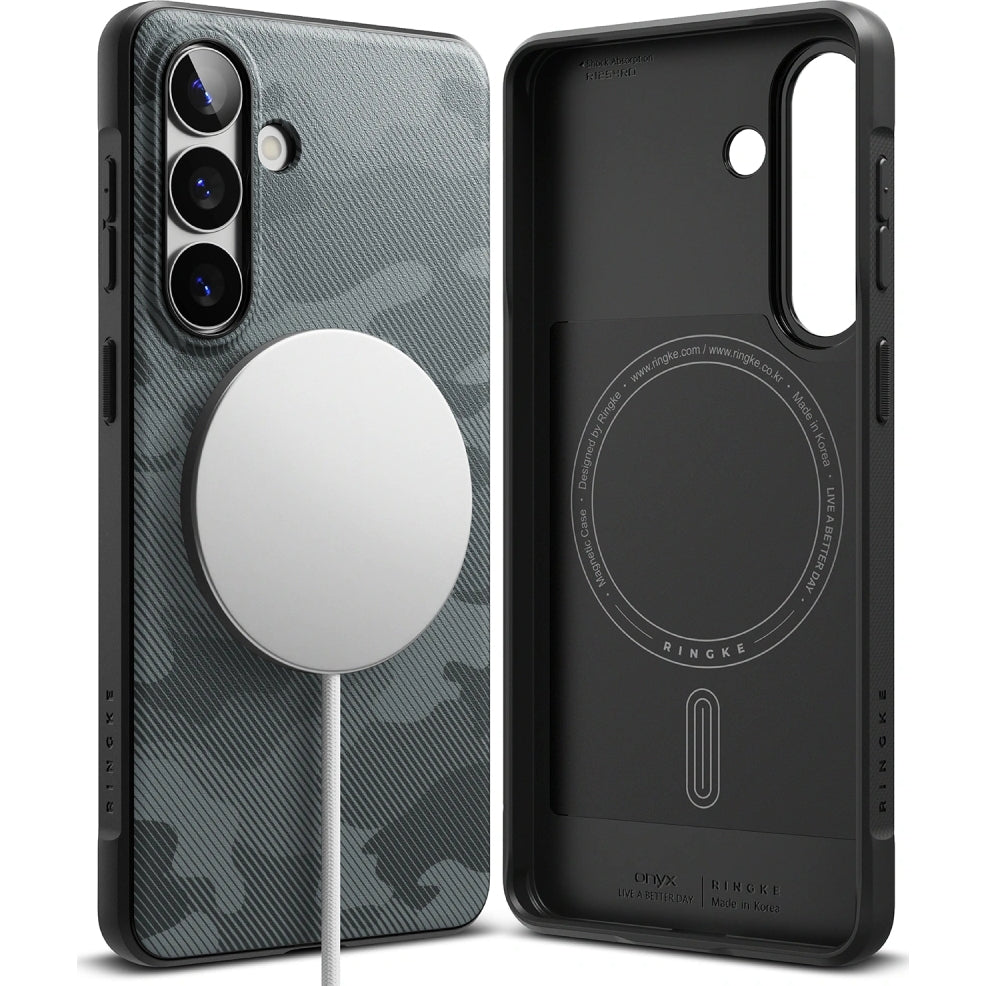 Handyhülle für Galaxy S26, Ringke Onyx Magnetic, Grau-schwarze Tarnfarbe