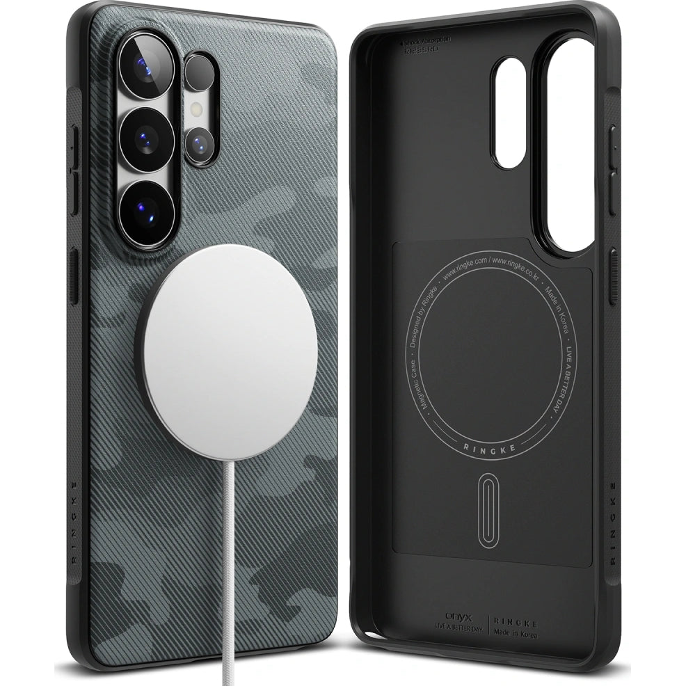 Handyhülle für Galaxy S26 Ultra, Ringke Onyx Magnetic, Grau-schwarze Tarnfarbe