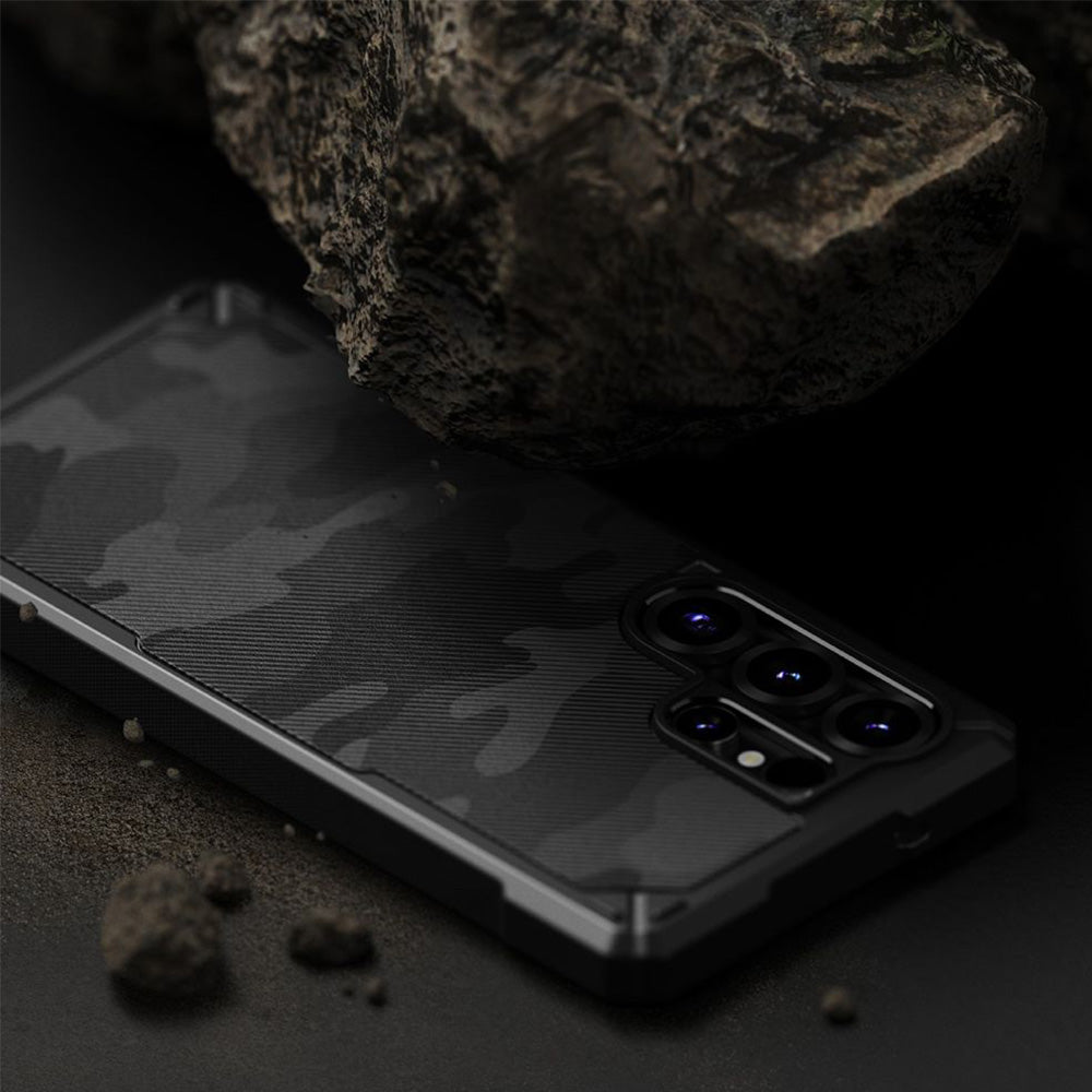 Handyhülle für Galaxy S25 Ultra, Ringke Rugged Gear Magnetic, Dunkelgrau-Schwarze Tarnfarbe
