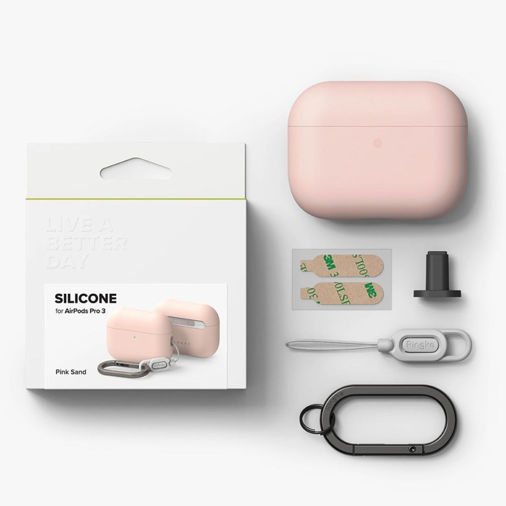 Schutzhülle für Apple AirPods Pro 3, Ringke Silicone, Rosa