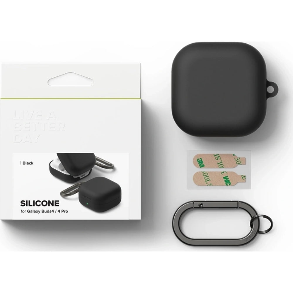 Schutzhülle für Galaxy Buds 4 / 4 Pro, Ringke Silicone, Schwarz