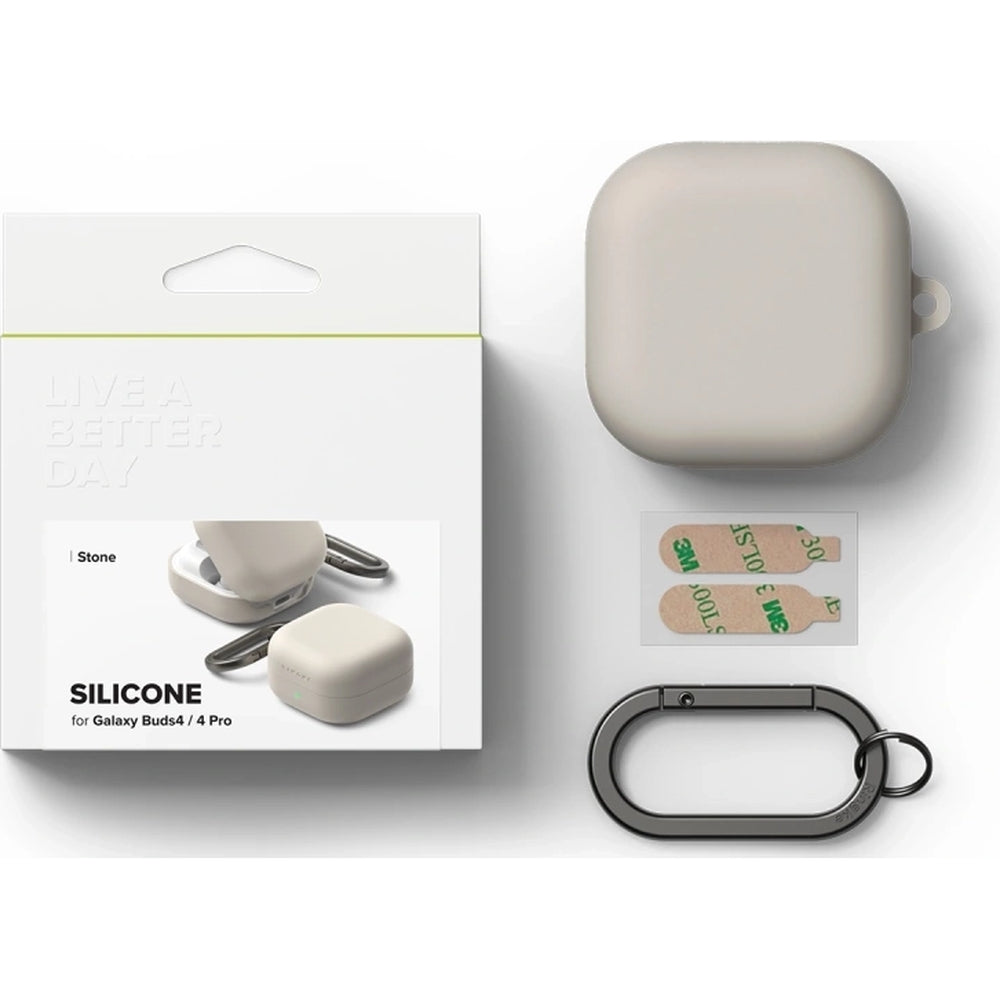 Schutzhülle für Galaxy Buds 4 / 4 Pro, Ringke Silicone, Beige