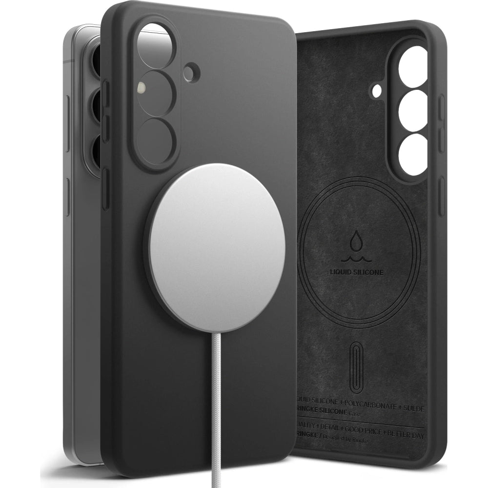 Handyhülle für Galaxy S26, Ringke Silicone Magnetic mit MagSafe, Schwarz
