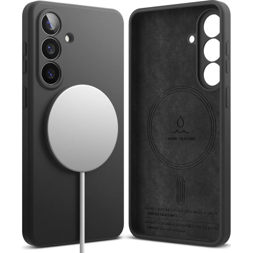 Handyhülle für Galaxy S26, Ringke Silicone Magnetic mit MagSafe, Schwarz