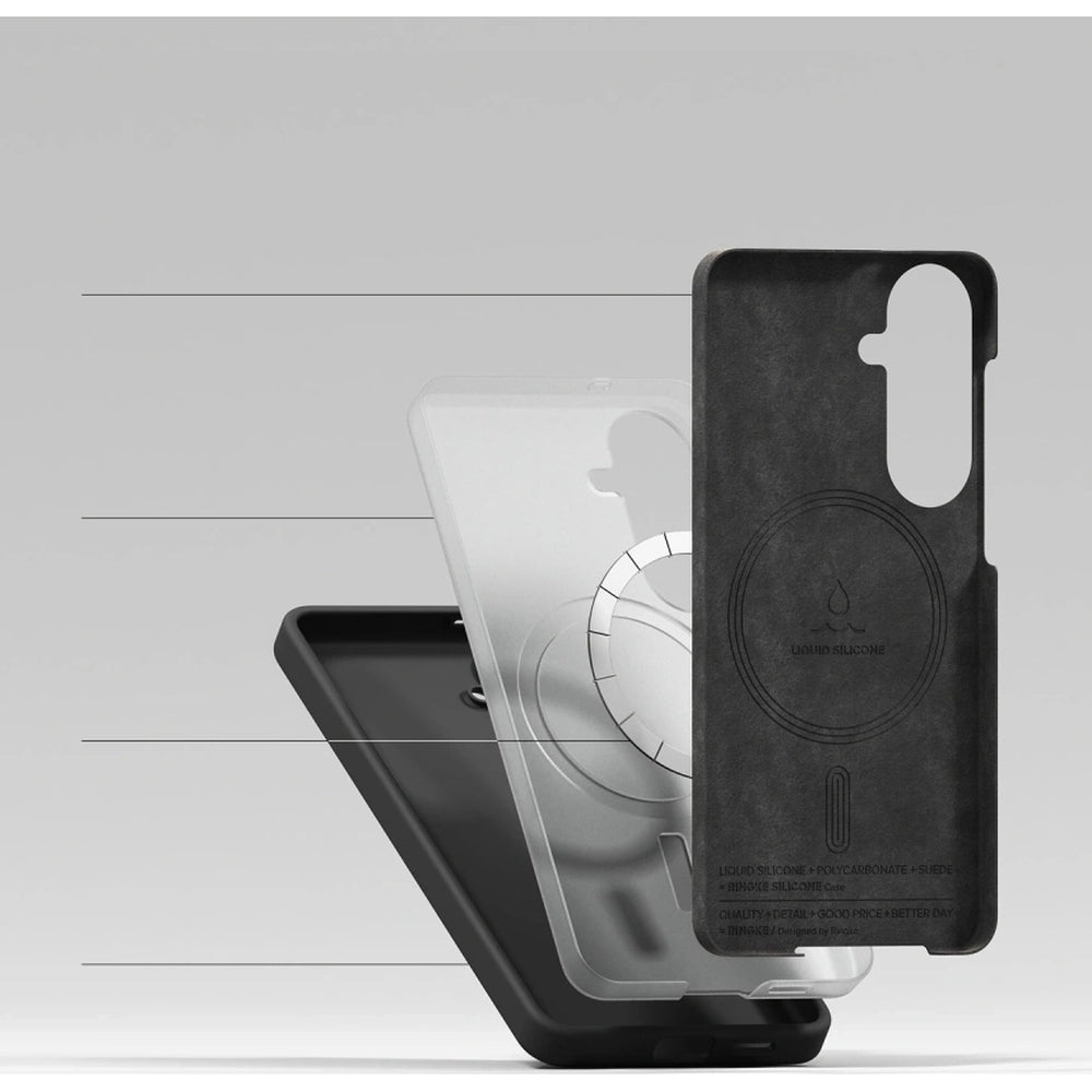 Handyhülle für Galaxy S26, Ringke Silicone Magnetic mit MagSafe, Schwarz