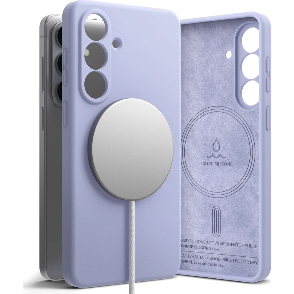 Handyhülle für Galaxy S26, Ringke Silicone Magnetic mit MagSafe, Violett
