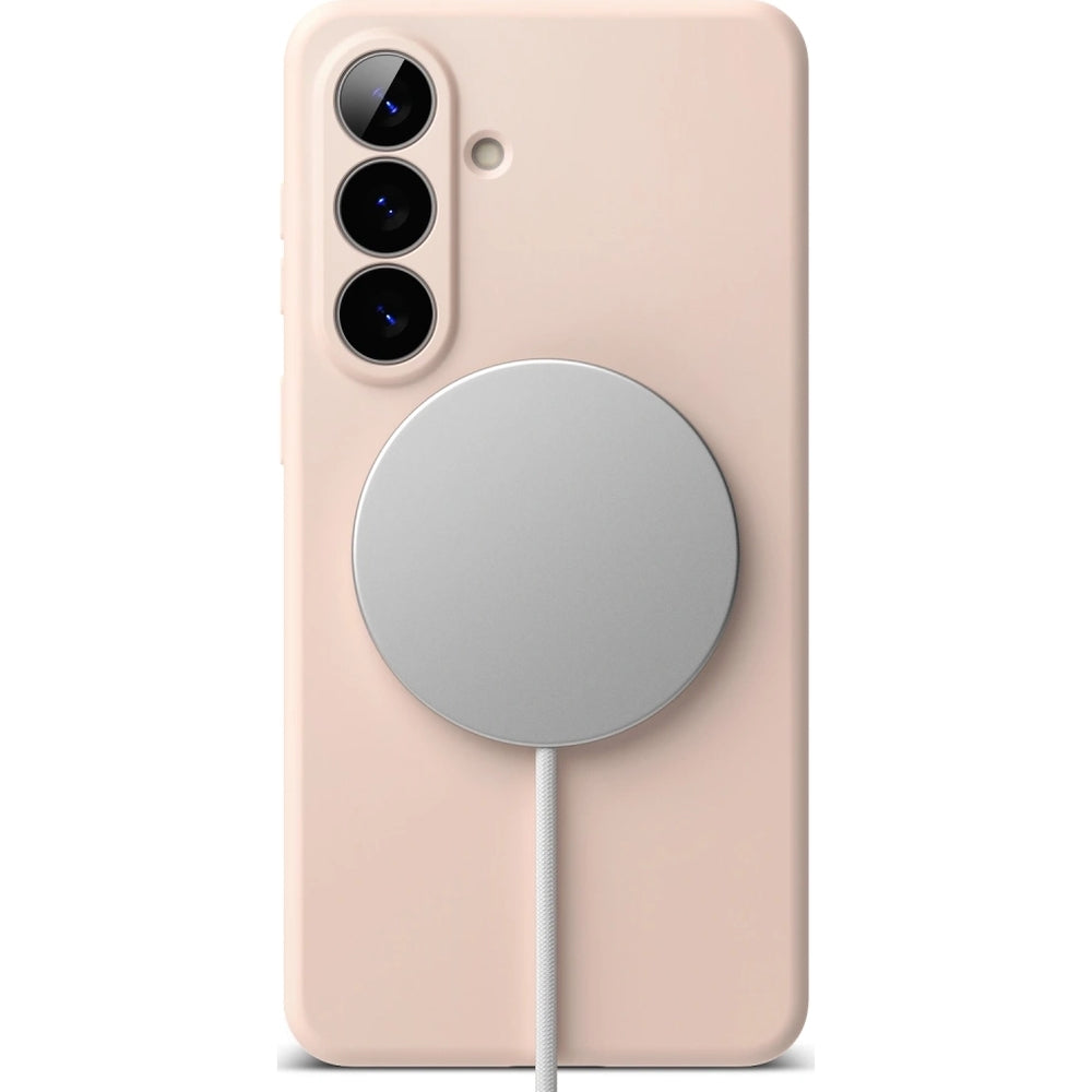 Handyhülle für Galaxy S26, Ringke Silicone Magnetic mit MagSafe, Rosa und Braun