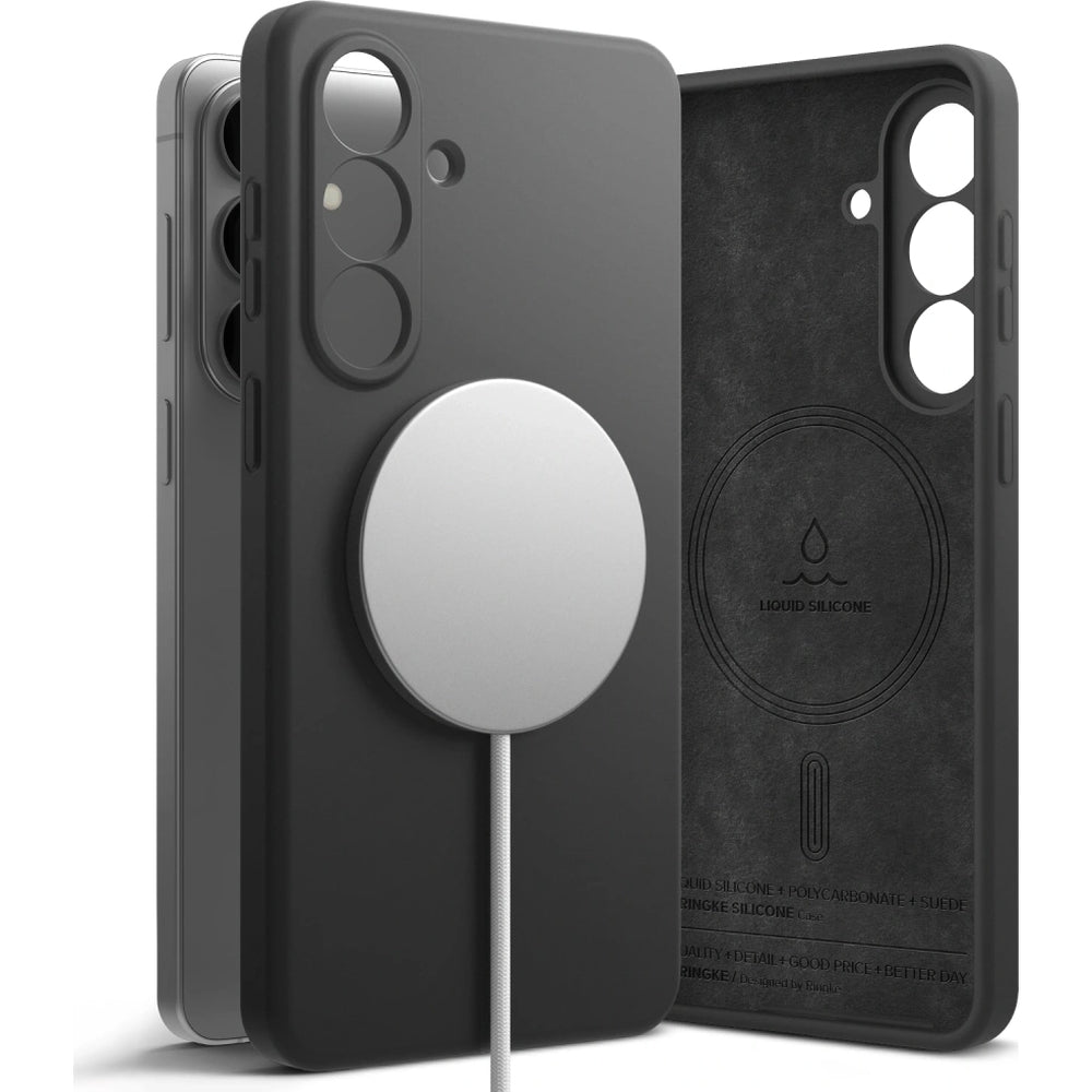 Handyhülle für Galaxy S26 Plus, Ringke Silicone Magnetic mit MagSafe, Schwarz