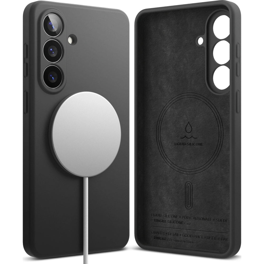 Handyhülle für Galaxy S26 Plus, Ringke Silicone Magnetic mit MagSafe, Schwarz