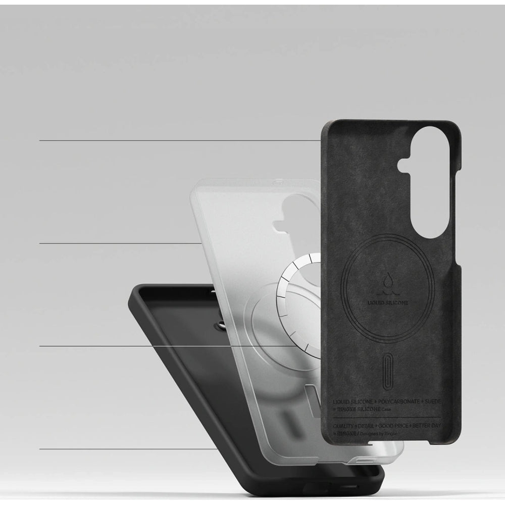Handyhülle für Galaxy S26 Plus, Ringke Silicone Magnetic mit MagSafe, Schwarz
