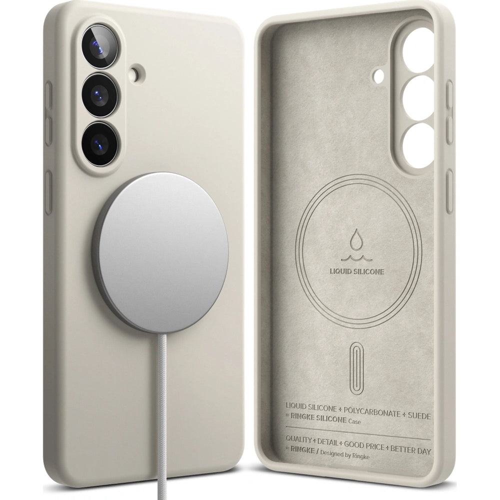 Handyhülle für Galaxy S26 Plus, Ringke Silicone Magnetic mit MagSafe, Beige