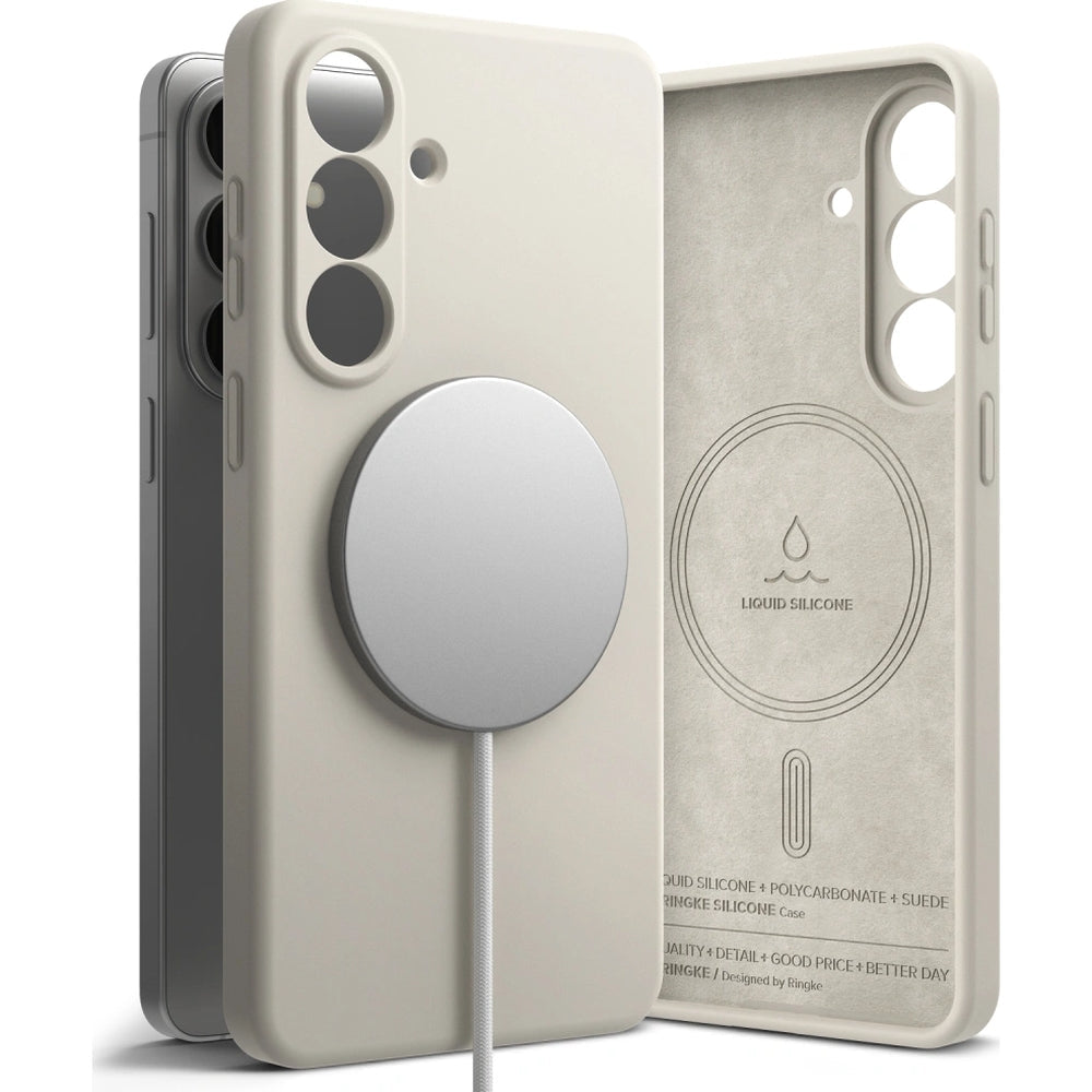 Handyhülle für Galaxy S26 Plus, Ringke Silicone Magnetic mit MagSafe, Beige