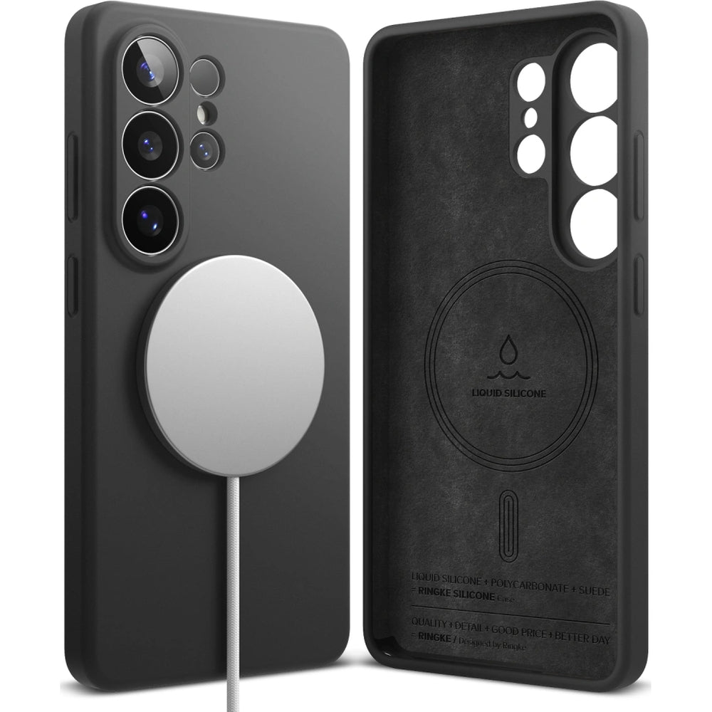 Handyhülle für Galaxy S26 Ultra, Ringke Silicone Magnetic mit MagSafe, Schwarz