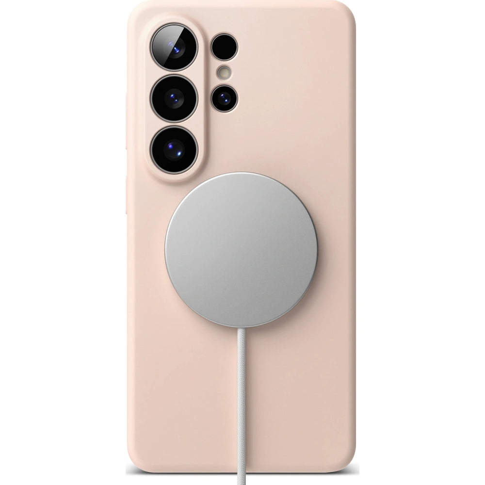 Handyhülle für Galaxy S26 Ultra, Ringke Silicone Magnetic mit MagSafe, Rosa und Braun