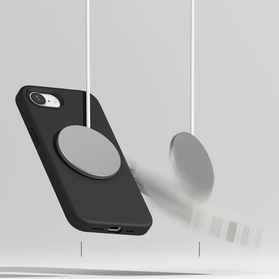 Handyhülle für iPhone 17e / 16e, Ringke Silicone Magnetic mit MagSafe, Schwarz
