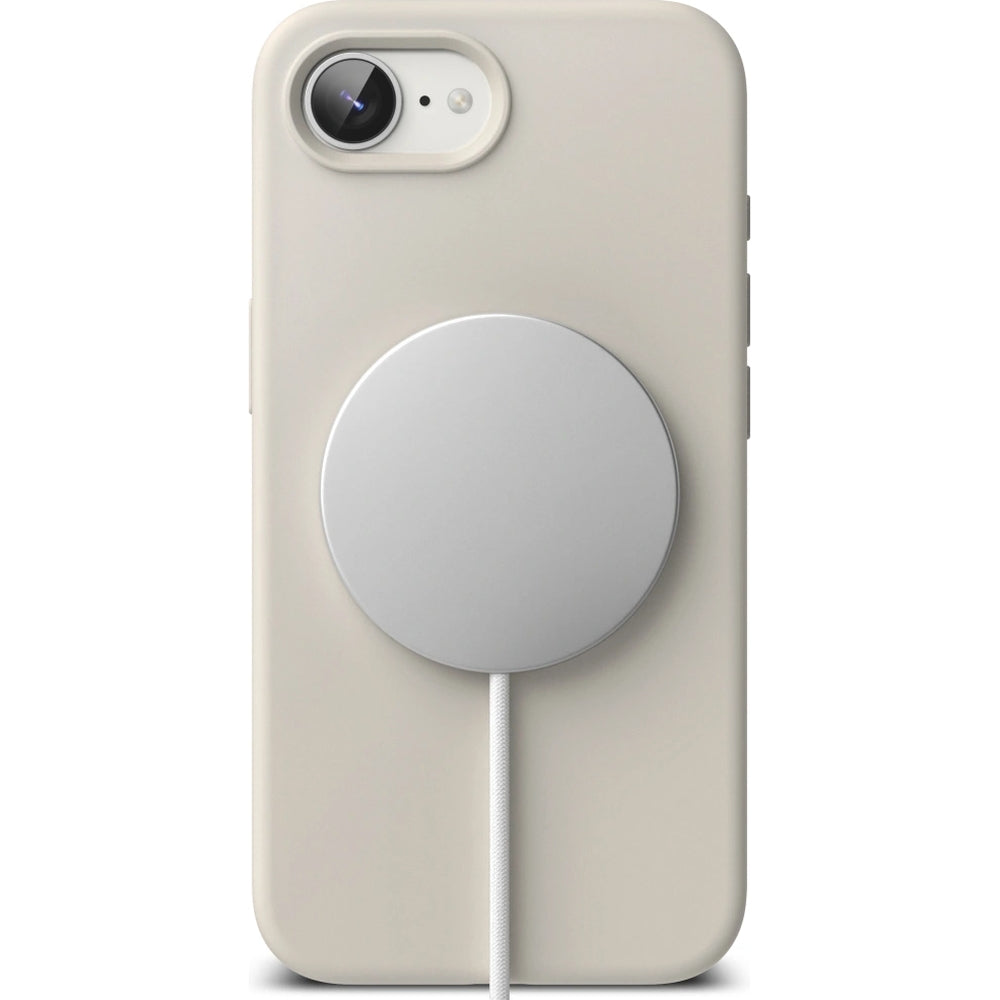 Handyhülle für iPhone 17e / 16e, Ringke Silicone Magnetic mit MagSafe, Beige