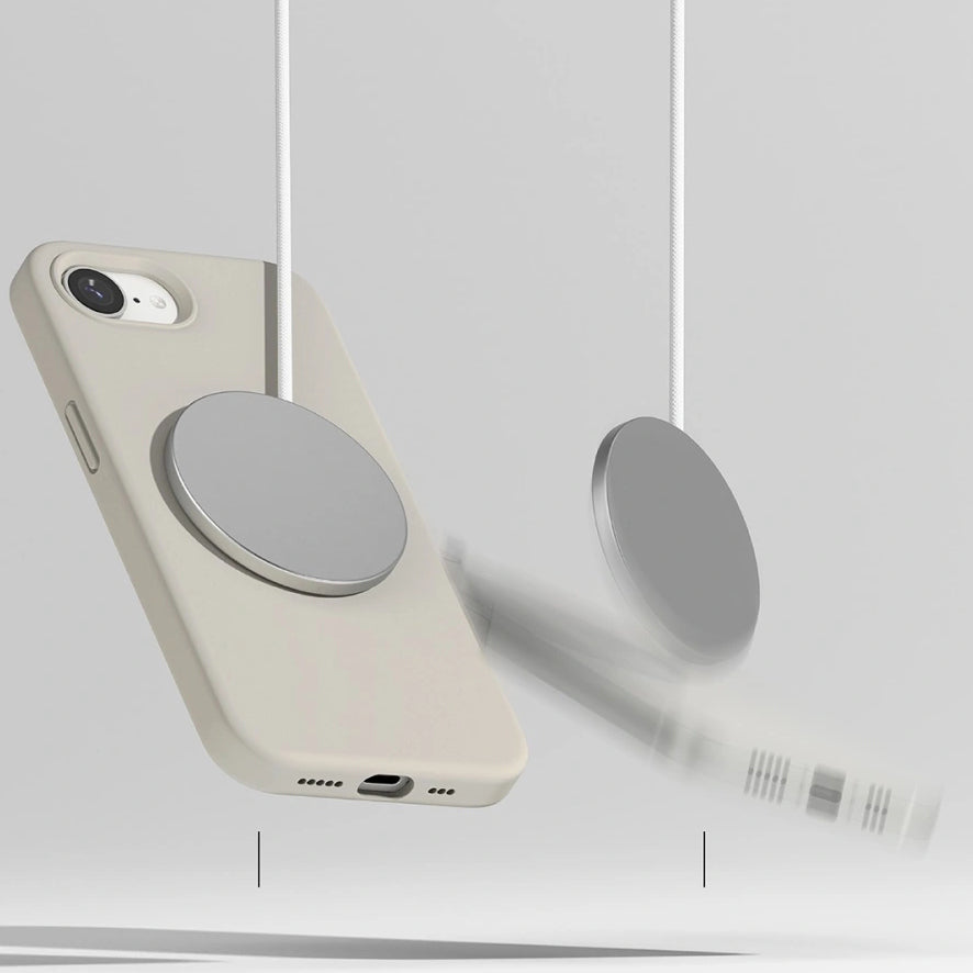 Handyhülle für iPhone 17e / 16e, Ringke Silicone Magnetic mit MagSafe, Beige
