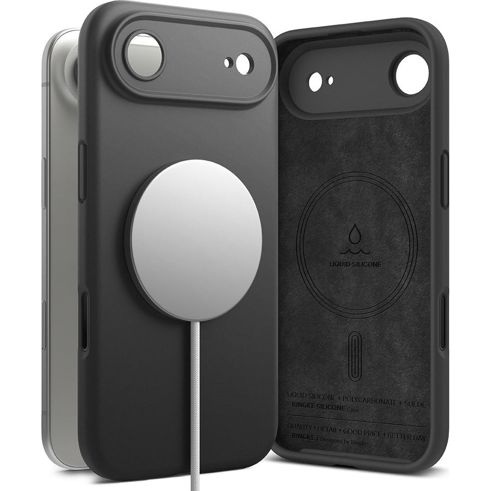Handyhülle für iPhone Air, Ringke Silicone CC Magnetic mit MagSafe, Schwarz