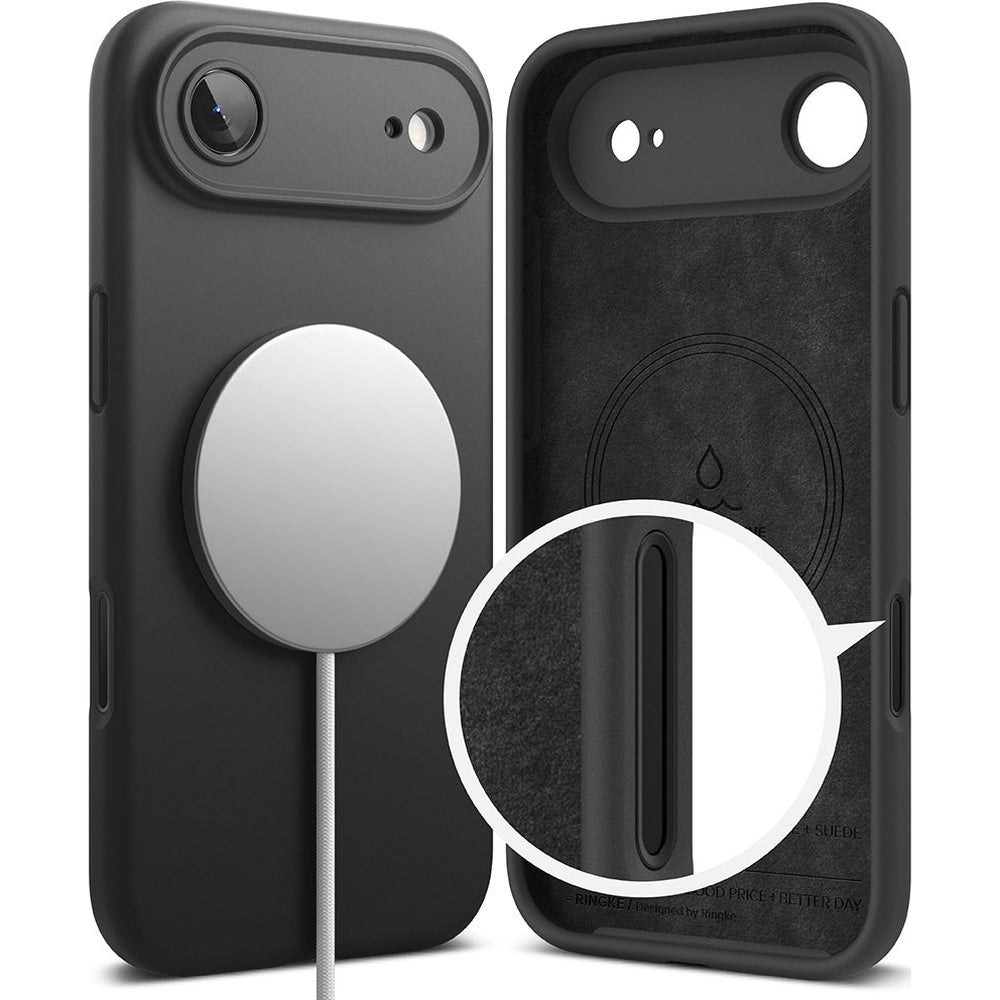 Handyhülle für iPhone Air, Ringke Silicone CC Magnetic mit MagSafe, Schwarz