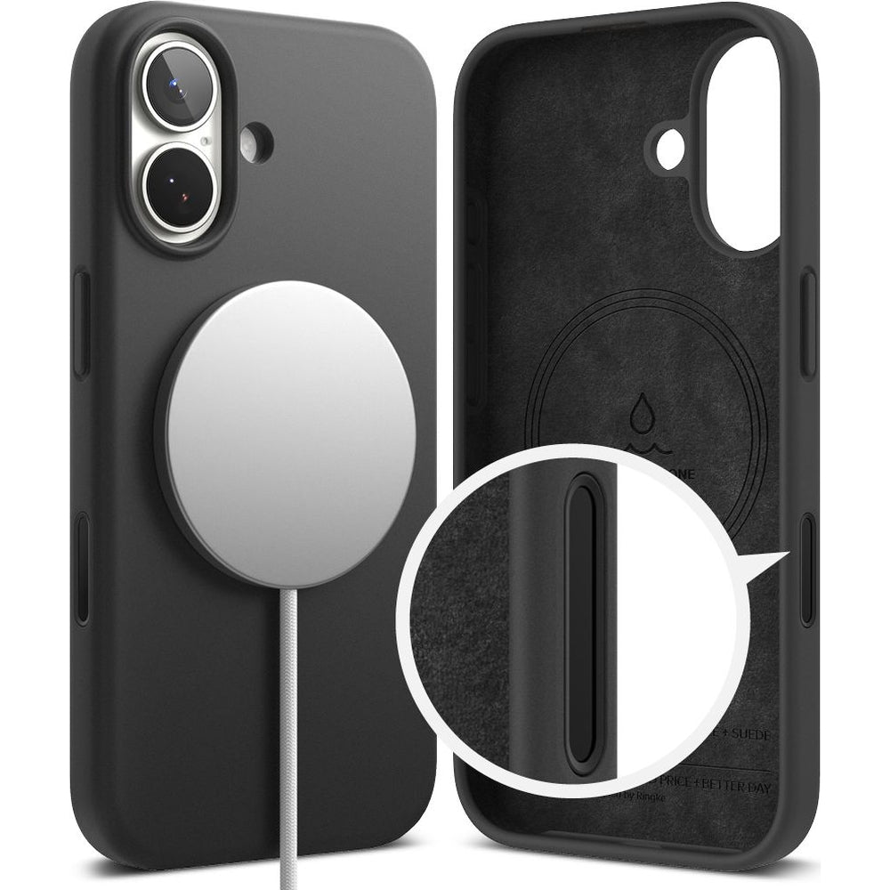 Handyhülle für iPhone 17, Ringke Silicone CC Magnetic mit MagSafe, Schwarz